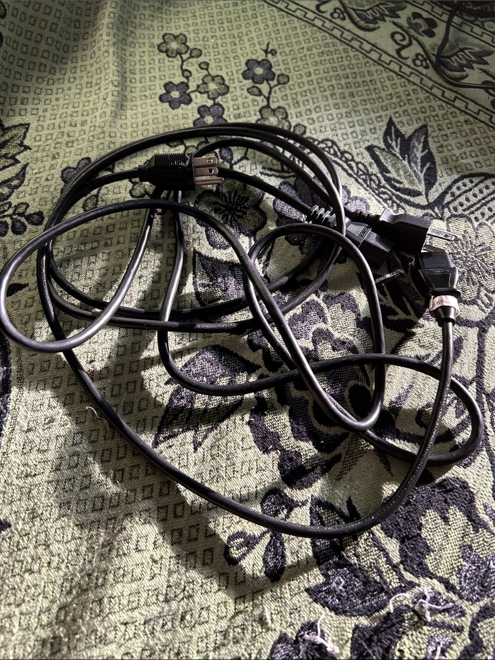 Black Electrical Power Cables - Adaptors (2) Bundle of Plugs